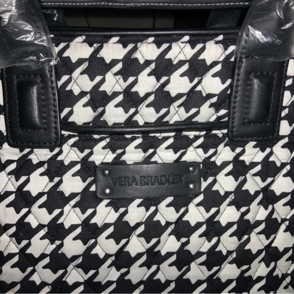 Vera Bradley Trimmed Trapeze Satchel Midnight Houndstooth MSRP $88 - Picture 10 of 10